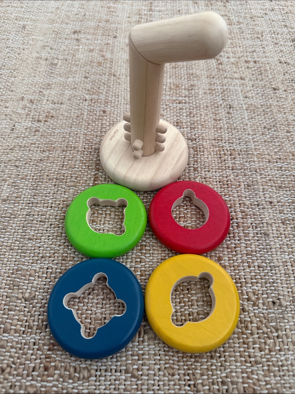 PlanToys Stacking Ring Twist and Sort Puzzle Toy Wood - Picture 4 of 5